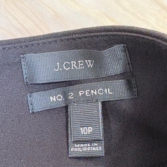 JCrew Womens No 2 Straight Black Pencil Skirt Size 10P - Picture 7 of 10